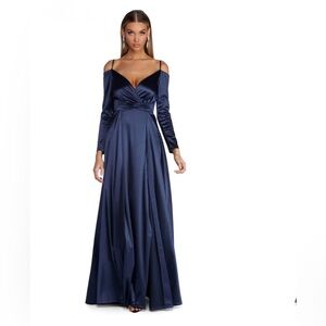 Windsor Midnight Blue Long Sleeve Gown